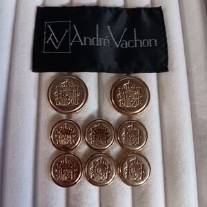 Andre Vachon Gold Blazer Buttons 8 2-Large, 6 Smaller